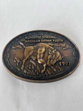 Vintage Running Strong for American Indian Youth belt buckle
